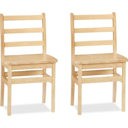 Jonti-Craft KYDZ LADDERBACK CHAIR, 16in SEAT HEIGHT, NATURAL SEAT/NATURAL BACK, NATURAL BASE, 2PK JNT5916JC2